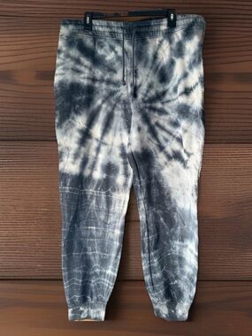 True Craft Men’s Bluish-Gray & White Tie-Dye Jogger Sweat Pants-L-EC